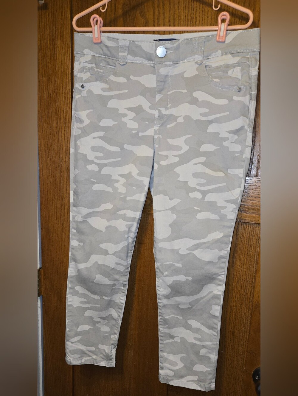 Democracy Beige & Cream Camo Ankle Skinny Pants Size 12P